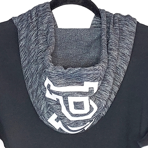 PINK Victoria's Secret Size Large Black & White Full Zip Colorblock Hoodie - Picture 5 of 8